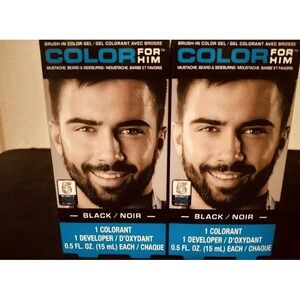 Black For Him Mustache, Beard & Sideburns 5 Min. Brush In Color Gel